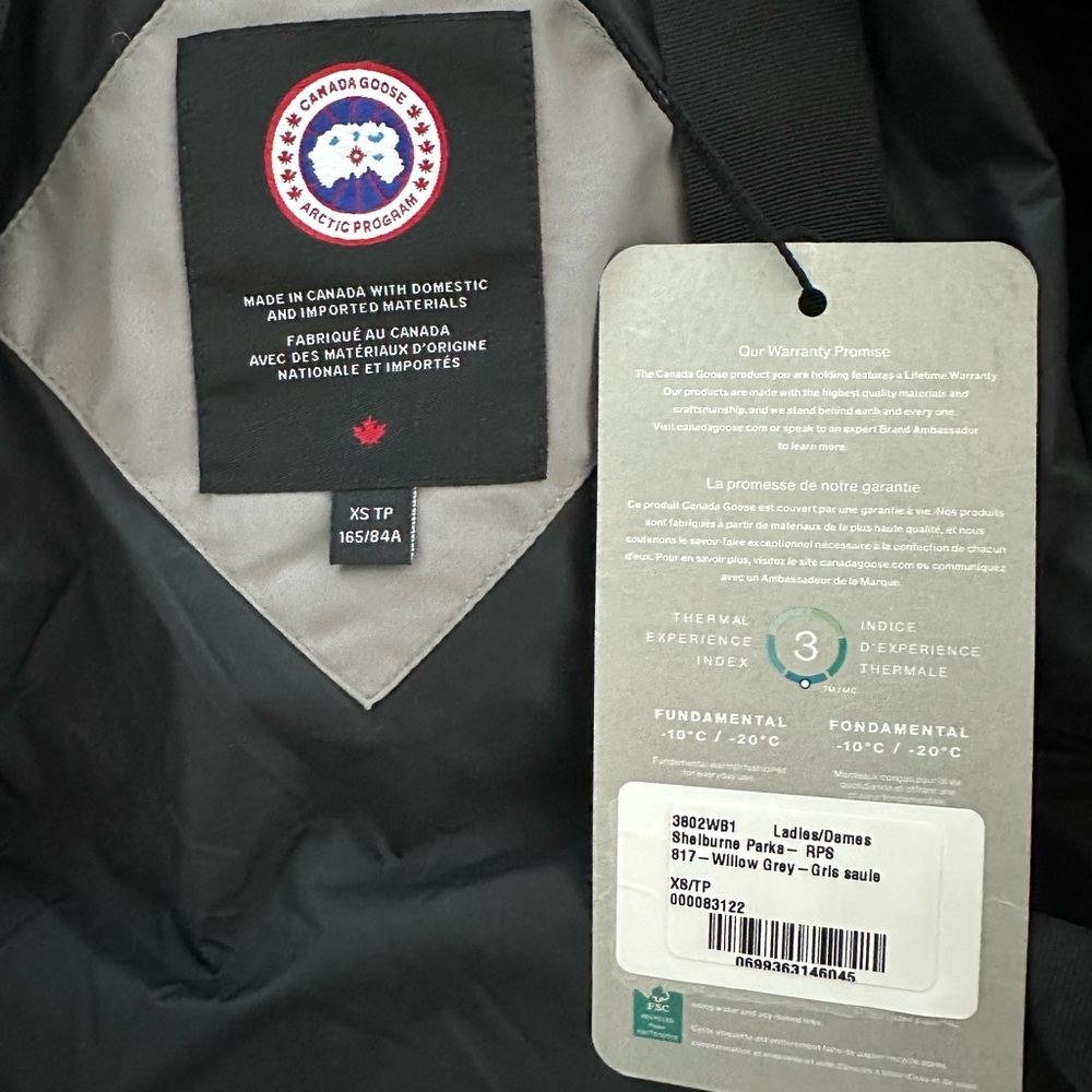 NWT Canada Goose Shelburne Quilted Down Parka Willow Grey XS - Picture 3 of 7